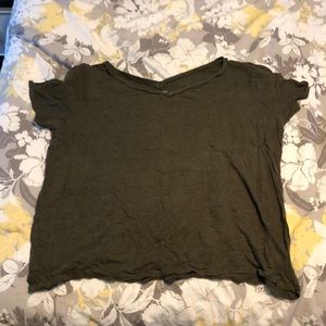 Lane Bryant Olive V neck T